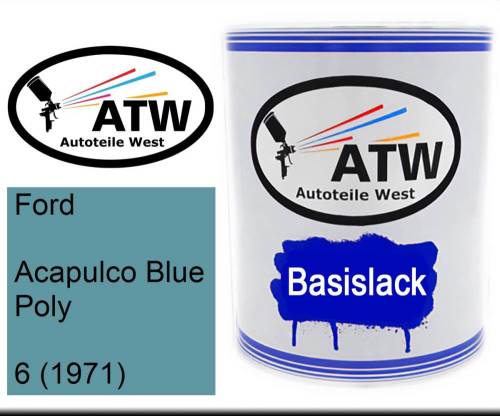 Ford, Acapulco Blue Poly, 6 (1971): 1L Lackdose, von ATW Autoteile West.